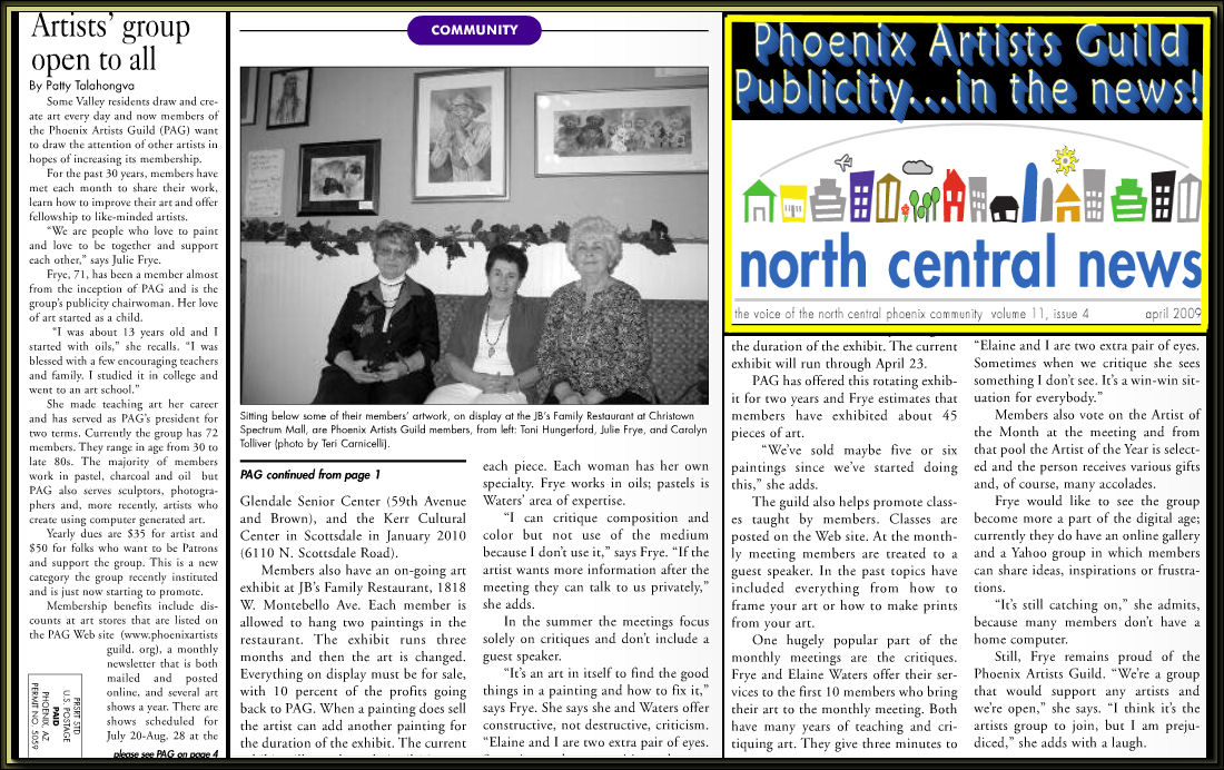 North Central News about PAG graphic